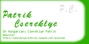 patrik csereklye business card